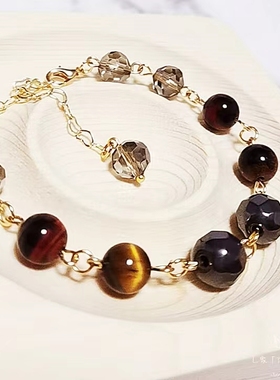 流年手作矿物石手链耳环安神养心