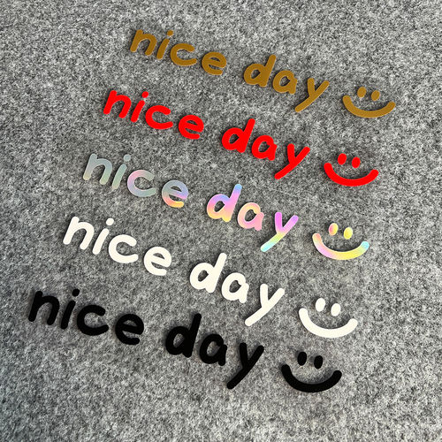 nice day笑脸字母汽车装饰贴PVC车身贴车窗电动车装饰创意车贴纸