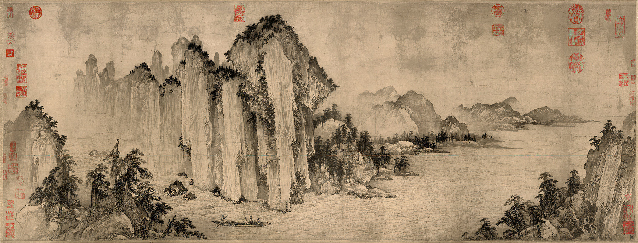 金武元直赤壁图国画名画山水画芯临摹底稿会所客厅装饰画