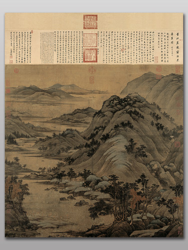临摹底稿国画透稿打印稿山水画