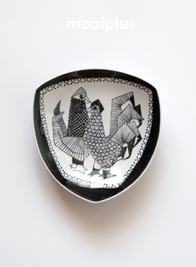 瑞典/中古｜Rorstrand Sylvia Leuchovius 公鸡 装饰挂盘 15cm