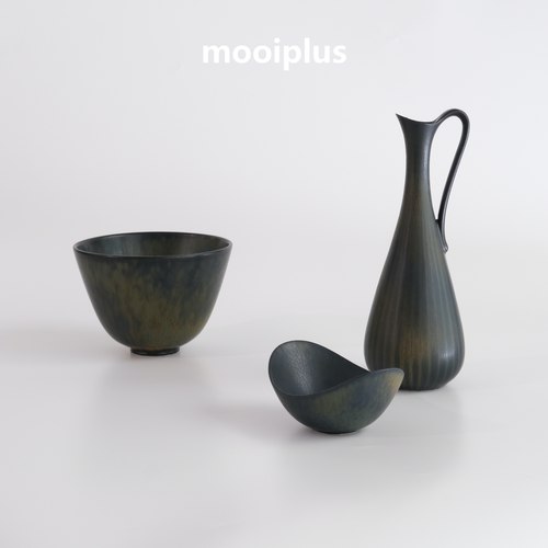 瑞典/中古｜Rorstrand 艺术领袖 Gunnar Nylund 炻器花瓶 黑