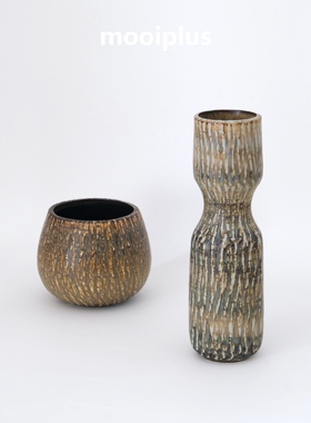 瑞典/中古｜Rorstrand Gunnar Nylund 艺术家 浮雕纹理 花器