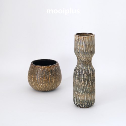 瑞典/中古｜Rorstrand Gunnar Nylund 艺术家 浮雕纹理 花器