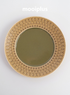 丹麦/中古｜Relief黄树叶绿心甜品盘餐盘Quistgaard / mooiplus