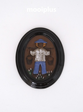 瑞典/中古：Gabriel Keramik 男孩 墙面 装饰 陶瓷挂画 17.5cm
