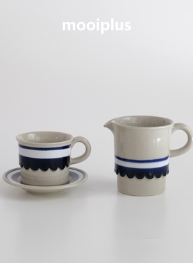 瑞典/中古｜hoganas johanna 蓝色蕾丝咖啡杯 碗 奶壶 / mooiplus