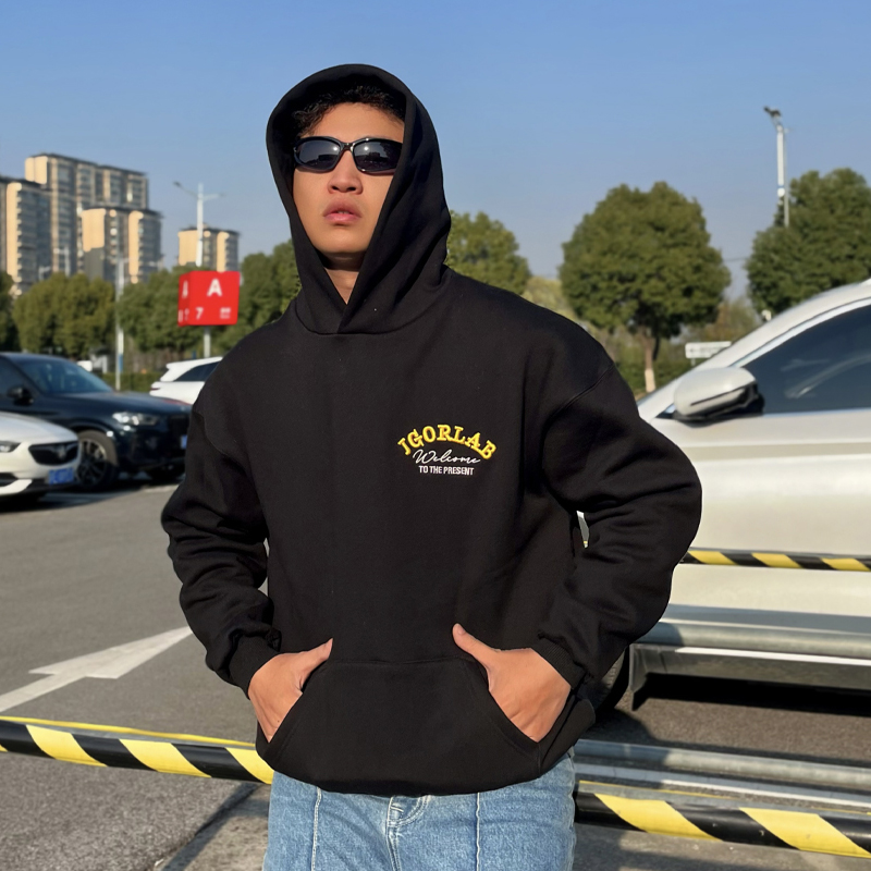 JGOR美式刺绣连帽卫衣