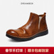 DREAMBOX钧博切尔西靴英伦复古靴子防滑皮靴加绒保暖男女款 棉鞋
