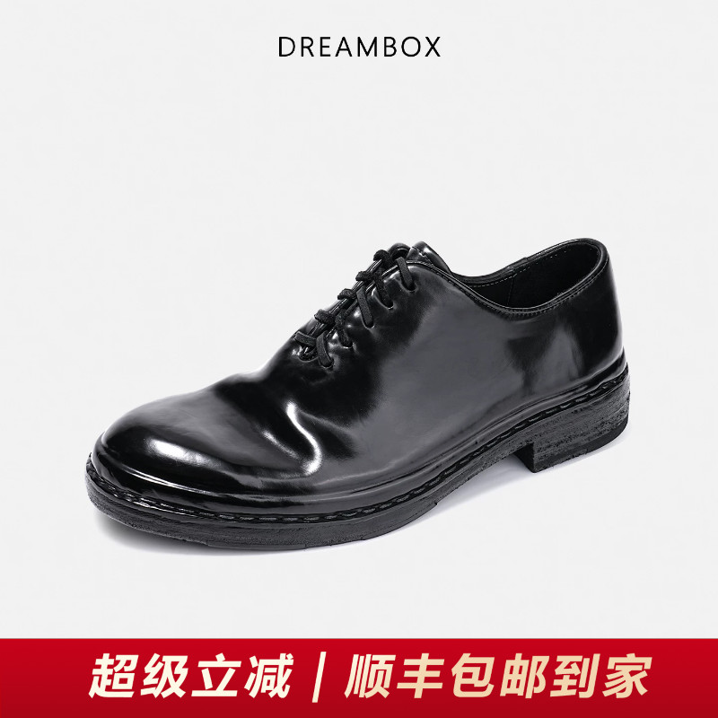 DREAMBOX钧博vibram商务男鞋马臀皮休闲皮鞋2026新款极简风牛津鞋