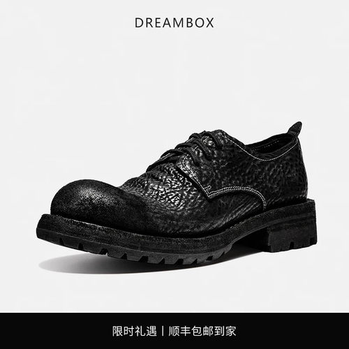 缩纹马臀皮休闲皮鞋固特异男鞋