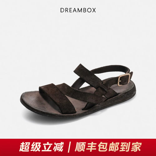DREAMBOX钧博透气水洗马皮凉鞋