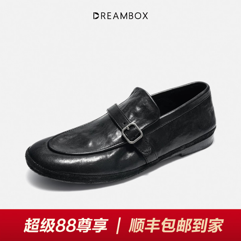 钧博石洗马皮透气乐福鞋图片