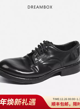 dreambox钧博高端商务男鞋意大利马臀皮手工固特异皮鞋vibram底潮