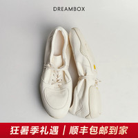 DREAMBOX钧博vibram德训鞋石洗马皮软底休闲鞋轻便透气薄款小白鞋