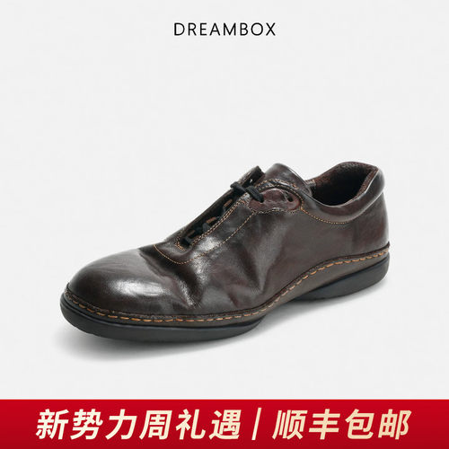 水洗马皮软底舒适休闲鞋