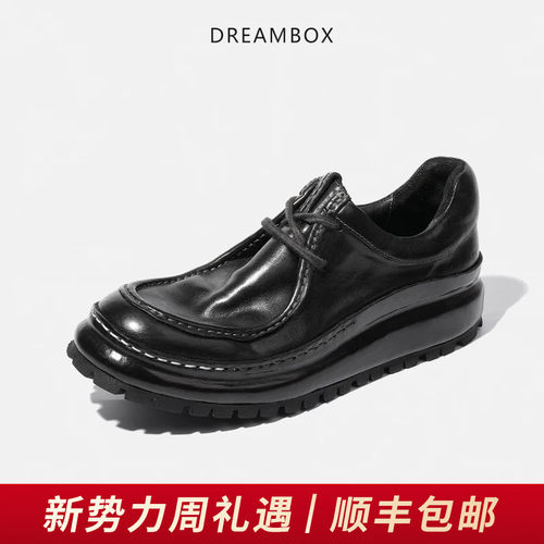 耐磨马皮休闲皮鞋厚底个性老爹鞋