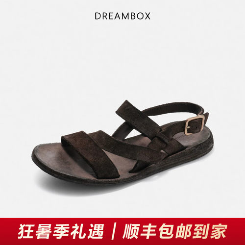 DREAMBOX钧博透气水洗马皮凉鞋