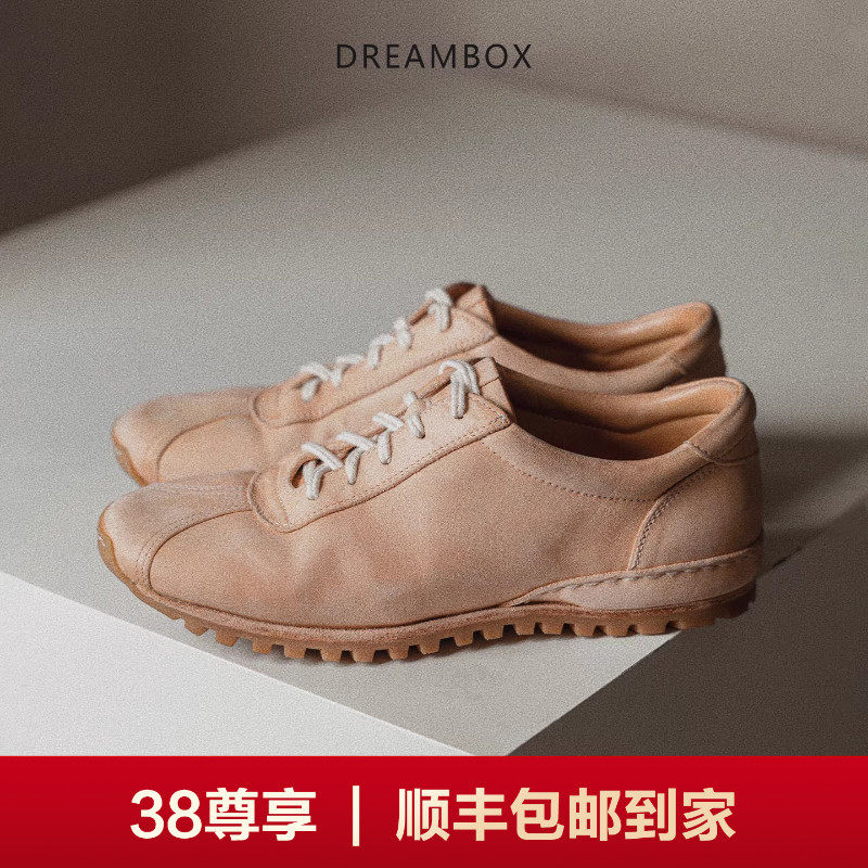 DREAMBOX钧博水洗马皮轻便德训鞋2026春季新款防滑舒适运动休闲鞋