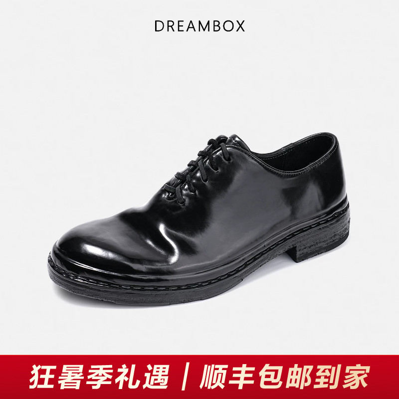 DREAMBOX钧博vibram商务男鞋马臀皮休闲皮鞋2026新款极简风牛津鞋