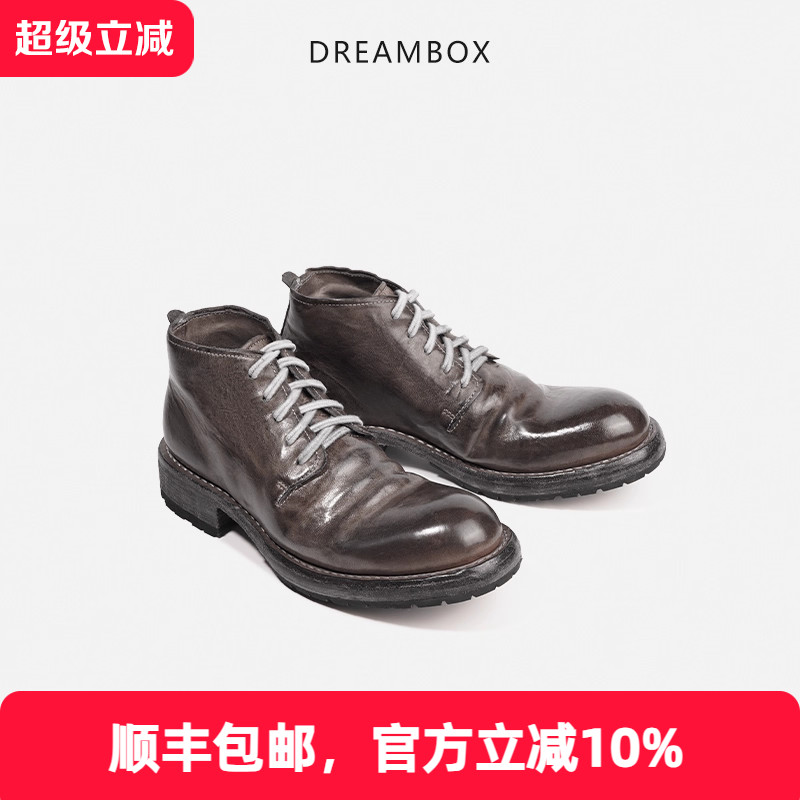 水洗马皮手工固特异马丁靴