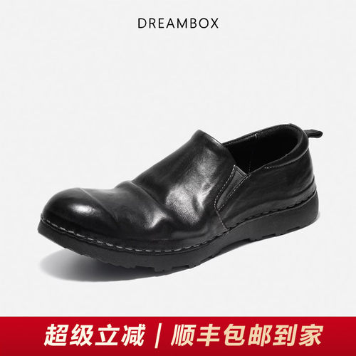 钧博水洗马皮套脚透气乐福鞋