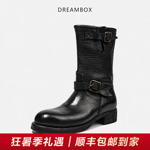 高档马皮手工固特异工程师靴
