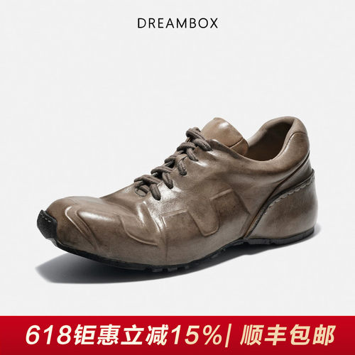 DREAMBOX钧博水洗马皮透气老爹鞋