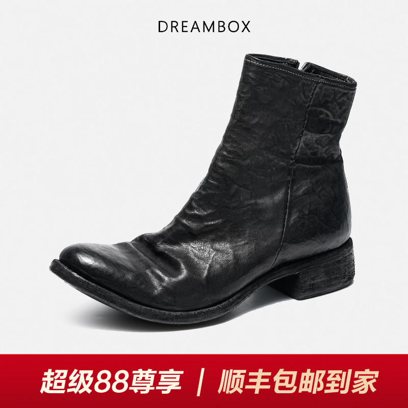 钧博进口袋鼠皮尖头侧拉链皮靴图片