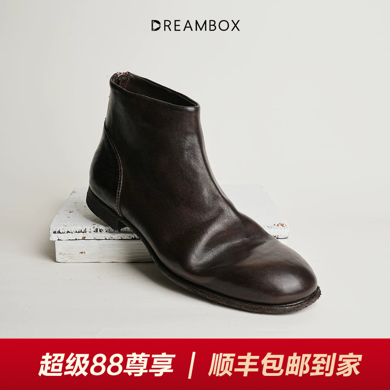钧博水洗马皮英伦风秋冬男士靴子图片