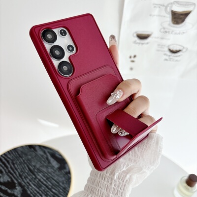 三星s25ultra皮革折叠支架手机壳