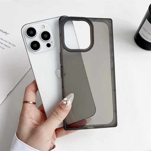 新款12promax方形肤感简约手机壳