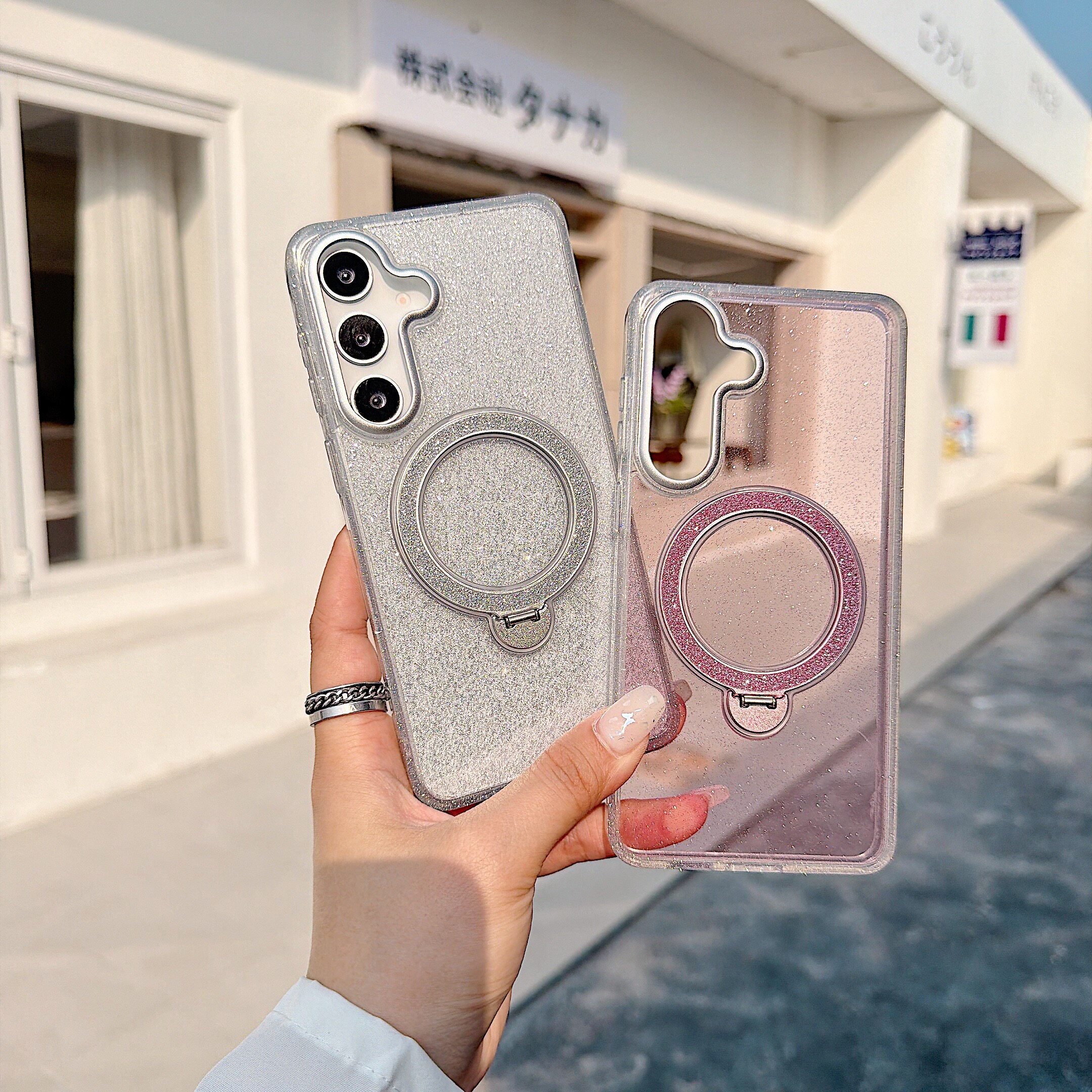 闪粉星空带支架高级感S26ultra手机壳适用三星s26plus磁吸新款GalaxyS25FE保护套s24+防摔s26透明s25女神奢华