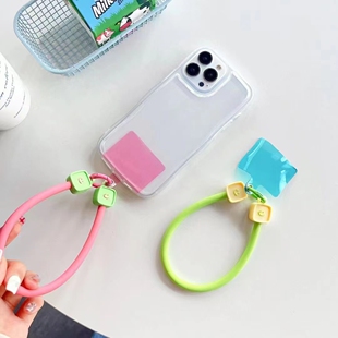 液体饰品短款防用手腕手机新款挂手环简约挂绳挂件硅胶笑脸适手机防摔圈防丢相机丢失挂绳扣神器精致手女款挂