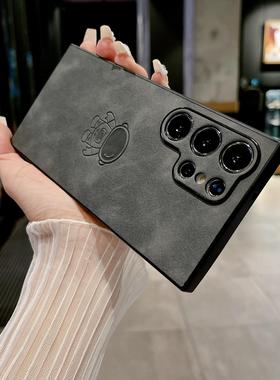 s23plus防摔男女+壳保护套适用耐脏手s21深指纹S25ultra灰色太空人note20A54三星防GalaxyS24FE机壳22卡通后