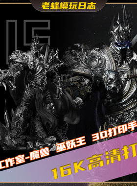 老蜂3D打印|魔兽世界-巫妖王3D打印手办16K高精战士模型收藏预售