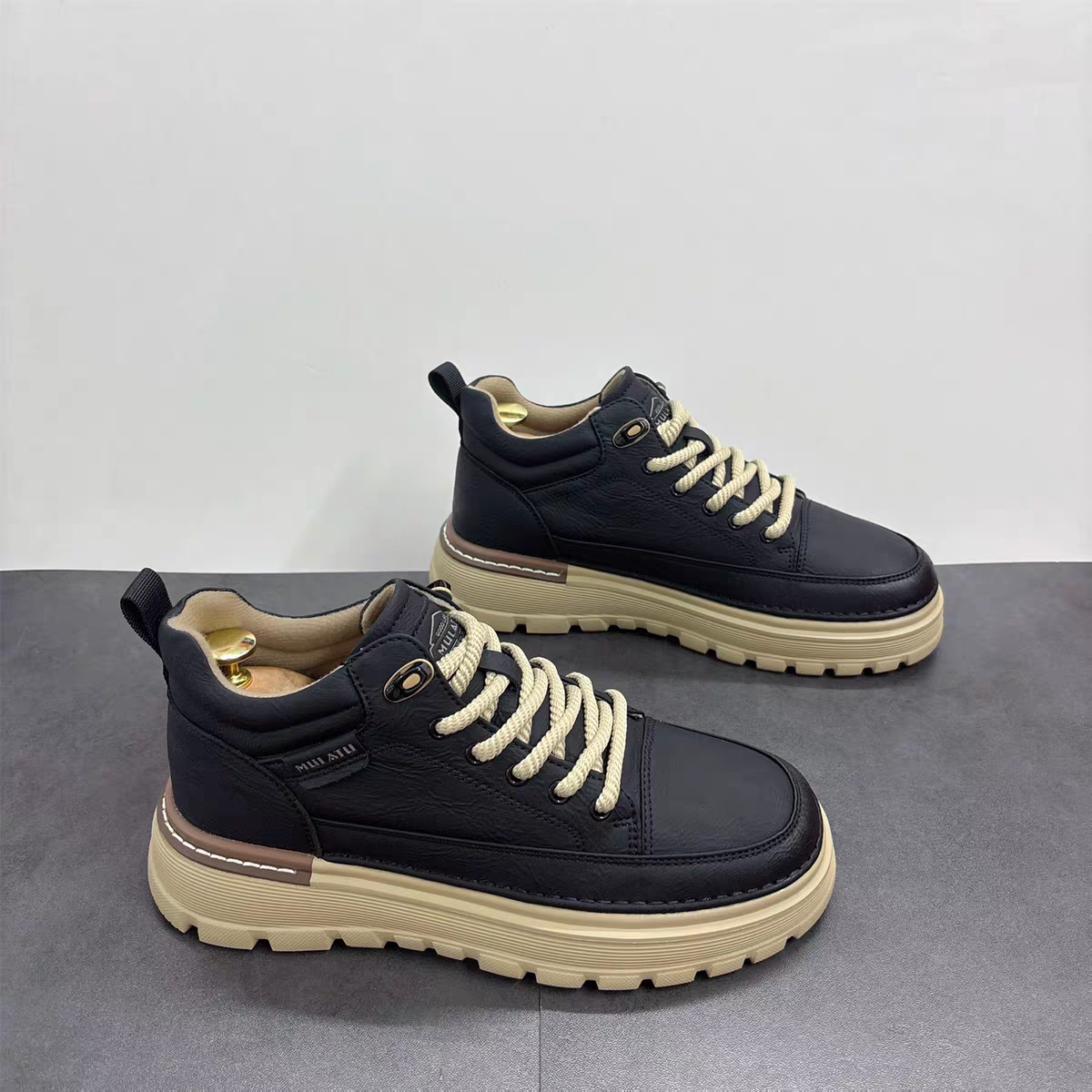 ABC HOLY ABC HOLY 2025新款男鞋休闲短靴厚底马丁靴工装鞋子