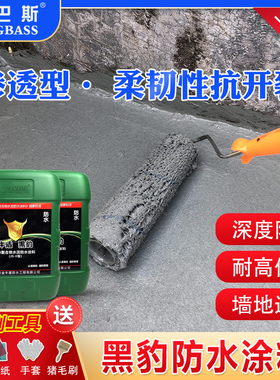 黑豹防水涂料防水胶屋顶楼顶室外墙漆卫生间补漏材料JS水泥聚合物