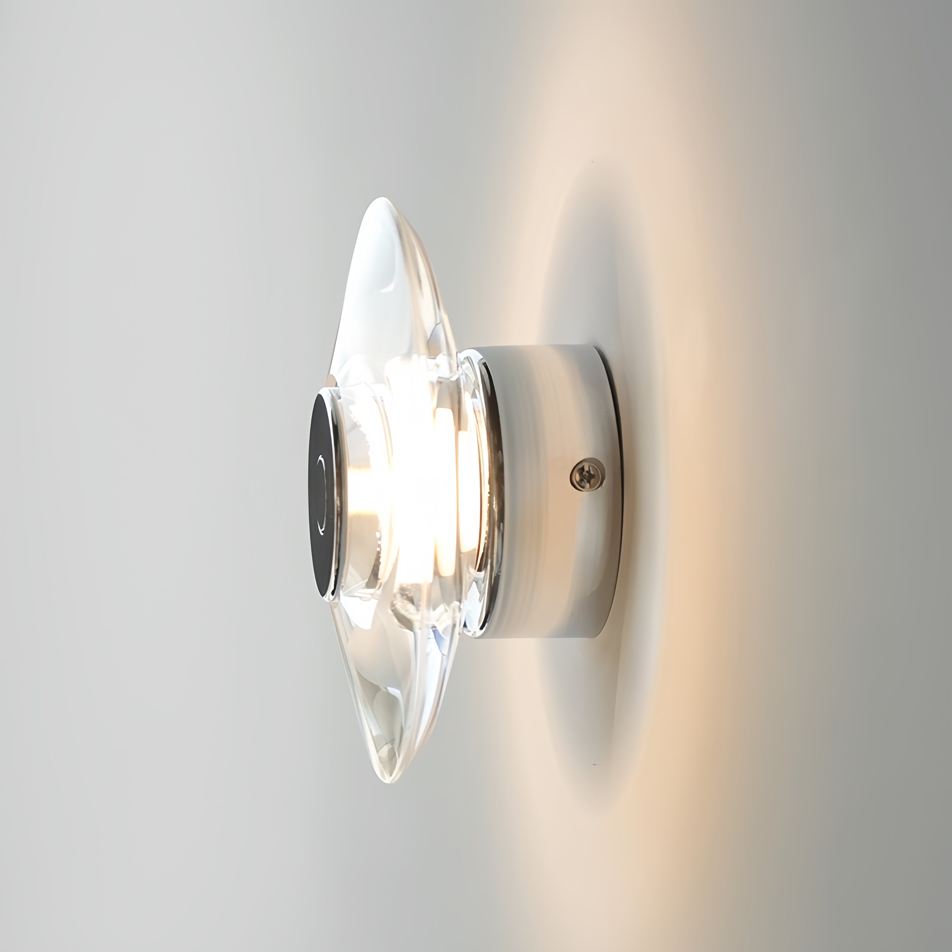 意式极简灯圆形卧室水晶床头壁灯