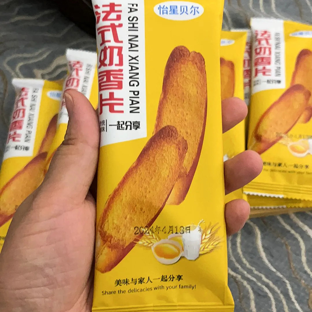 怡星贝尔法式奶香片面包片饼干代餐大学生追剧零食