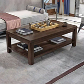 简约实木茶几桌网红原木家用客厅小户型北欧风原生态现代简欧双层