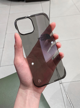 透明ins适用于苹果15ProMax手机壳iPhone14潮牌11男女12硬xs半包无边框裸机手感xr保护套17 plus情侣13北面16