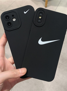 欧美简约黑色勾勾适用vivo IQOO13手机壳10/7nike软8/9pro潮牌11液态硅胶neo防摔z10全包z9x保护套男女款直边