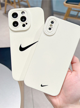 欧美白色16适用苹果14pro手机壳8plus潮牌13Nike男女xsmax/11硅胶12超薄软15TPU硅胶防摔保护套软壳