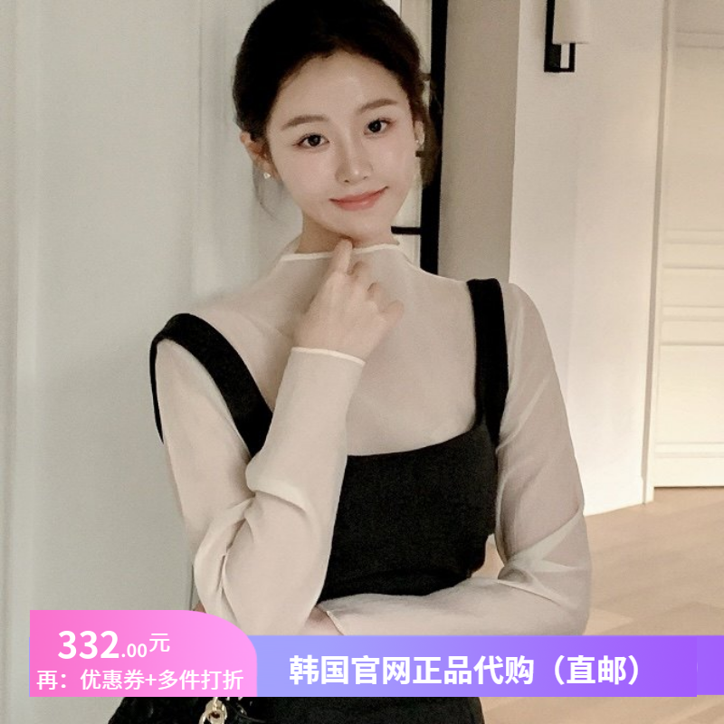 26春秋舒适薄透衬衫长袖立领女装attrangs正品韩国代购韩式短上衣