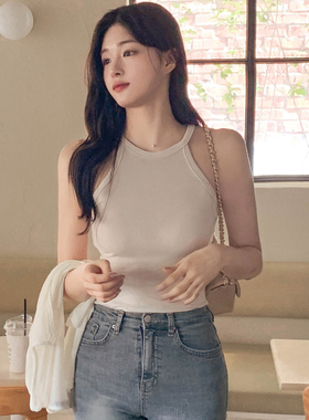 25夏季薄款挂脖吊带背心女韩国代购fromdayone新款漂亮小上衣打底