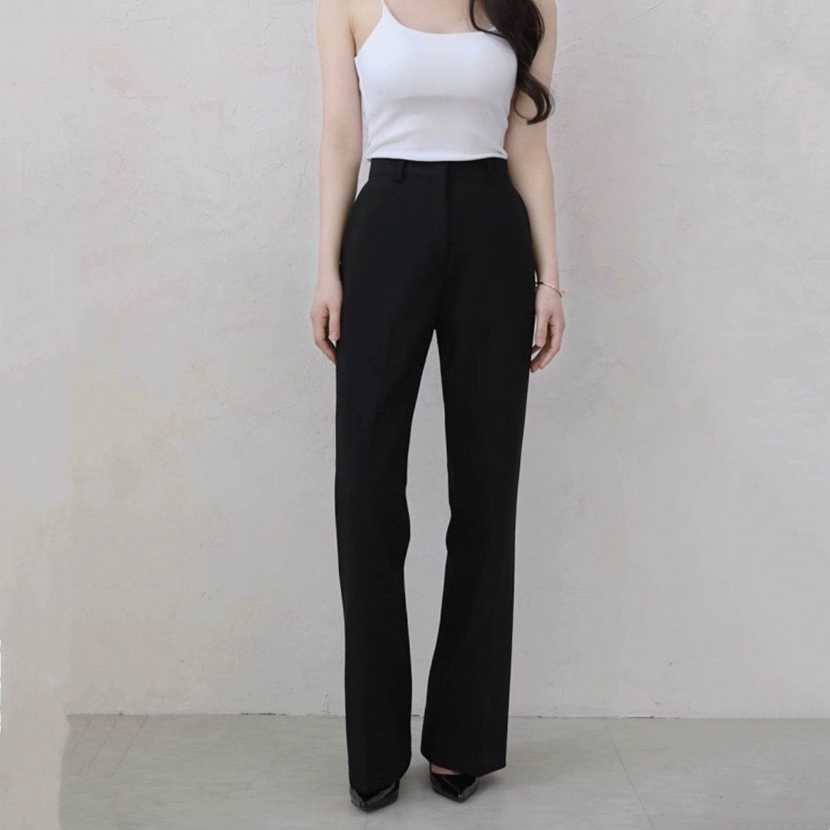 2025春秋高档ol通勤西裤女窄版阔腿正品韩国代购高腰显瘦脚踝长裤