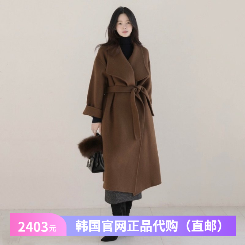 高档奢华羊毛呢大衣毛呢外套女正品韩国代购25冬季时尚大牌设计感