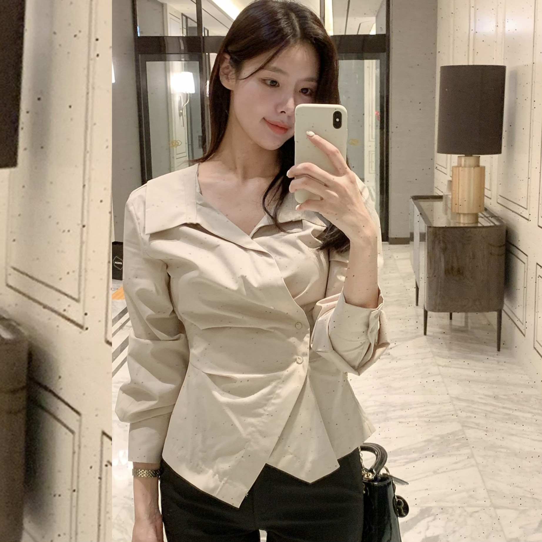 26春季韩系衬衫女长袖小翻领