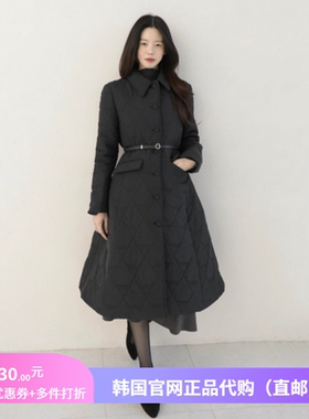 冬季时尚韩式棉服外套a字版女arima正品韩国代购收腰显瘦黑色大衣